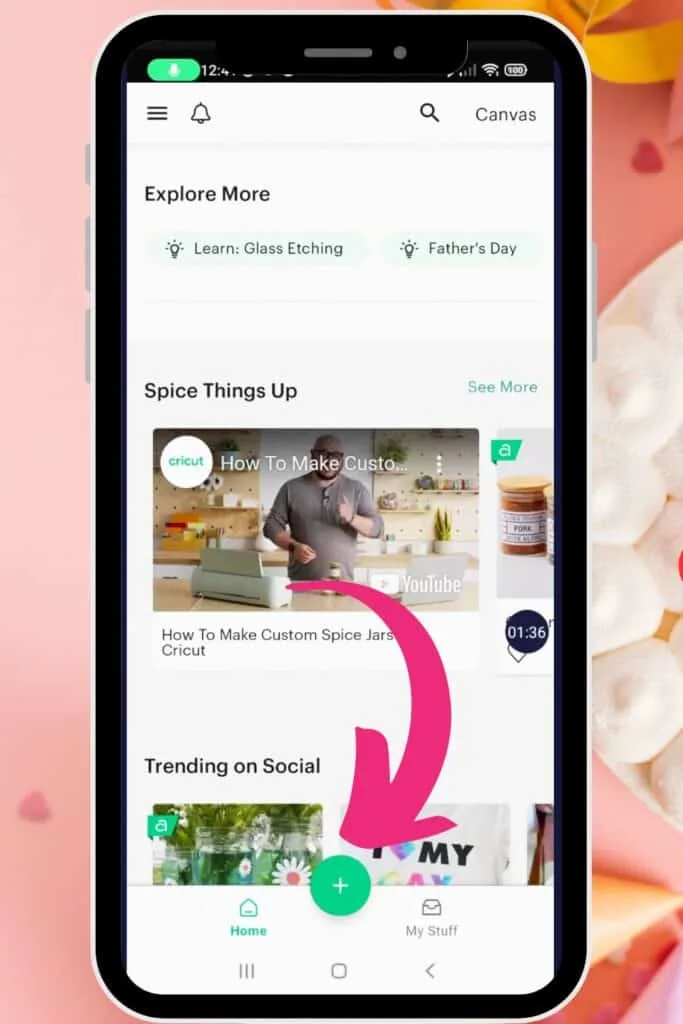 click on the plus sign in DS app on android