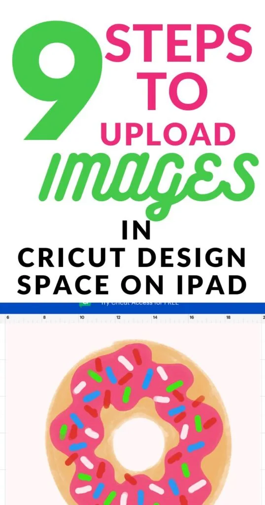 png image of a donut with sprinkles uploaded to Cricut Design Space