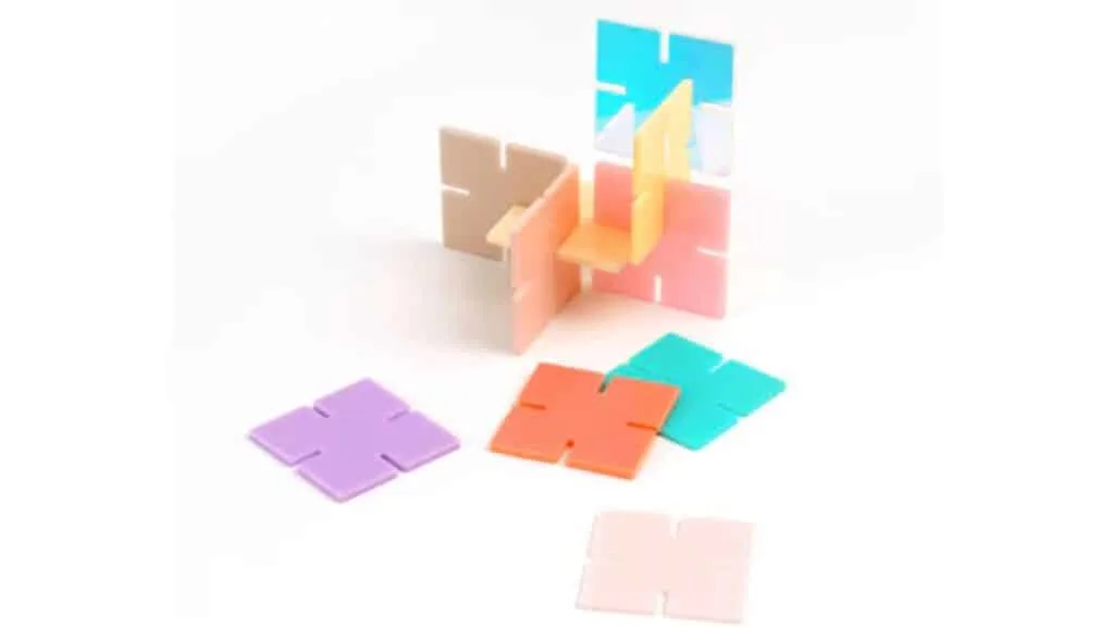 cut-out pastel acrylic sheets that are interconnected