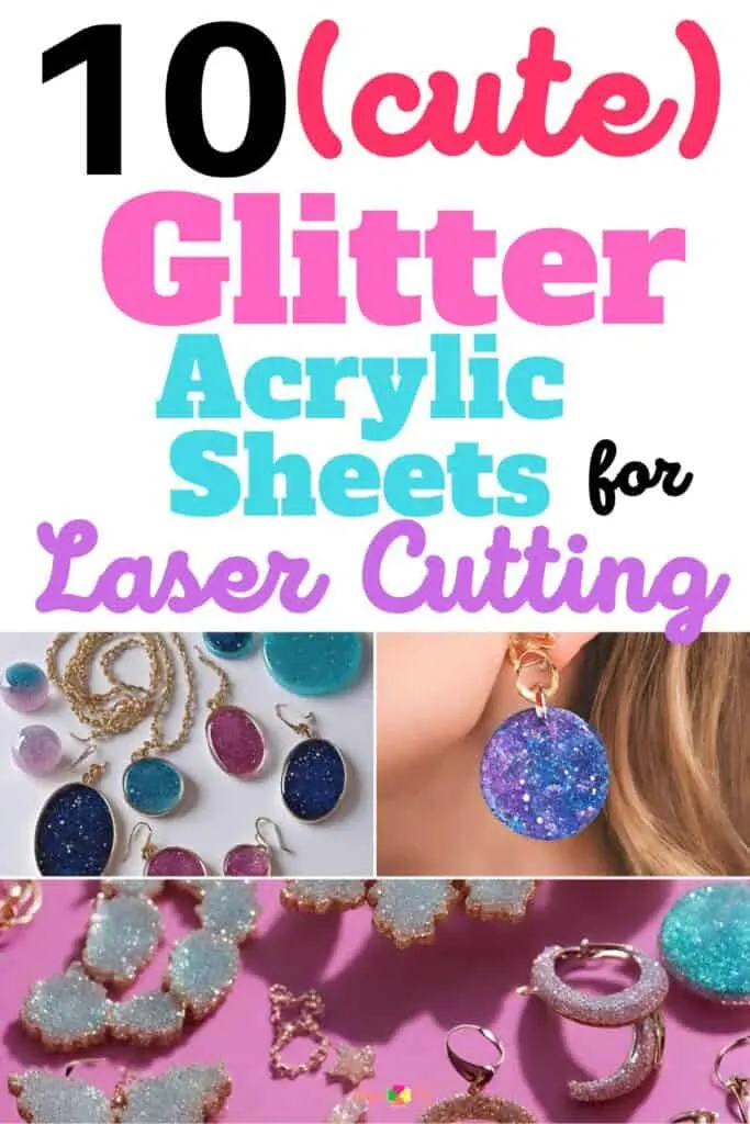different earrings made with glitter acrylic