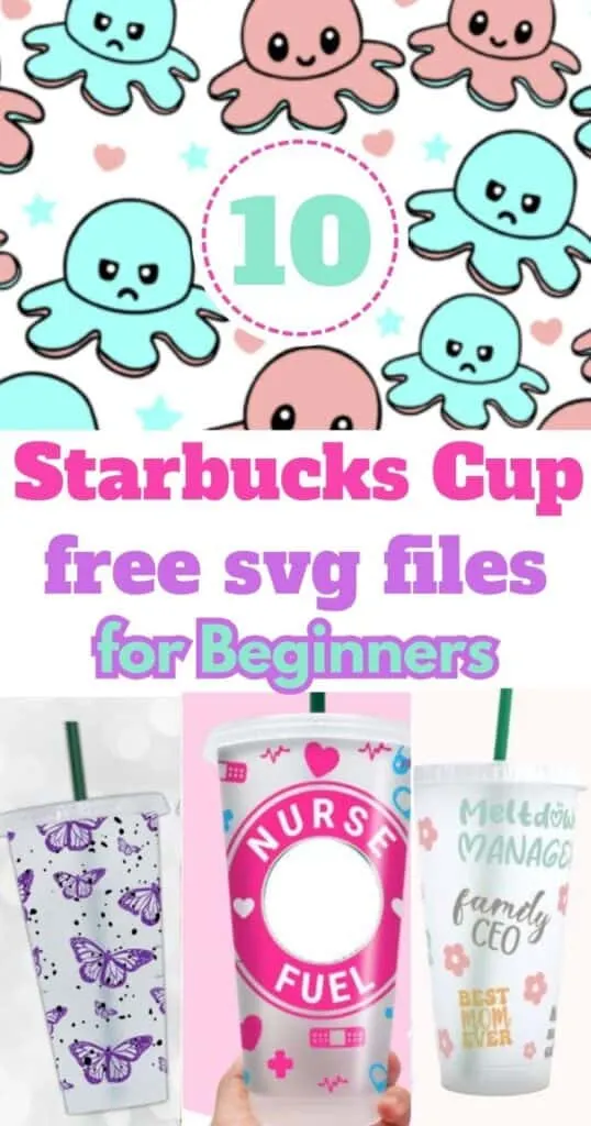 4 different starbucks cup svg files.