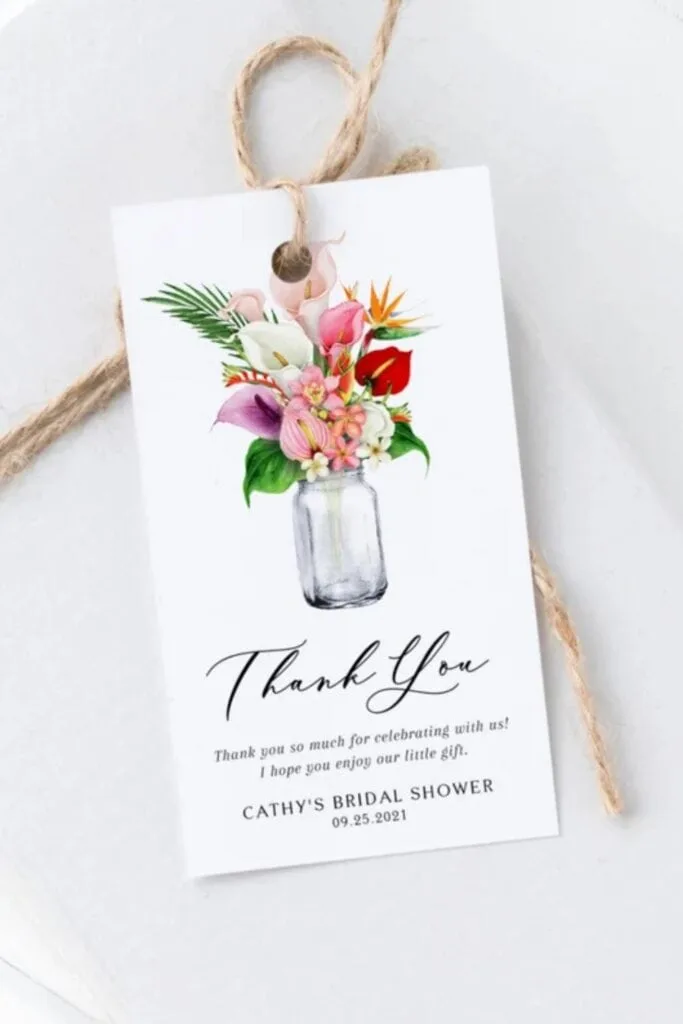 Printable Mason Jar Wedding Favor Tag