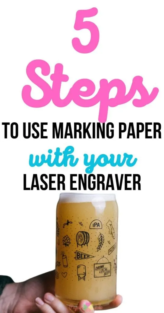 A hand holding a glass beer can with engraved motif decorations. 5 Steps to Use Marking Paper with your Laser Engraver
