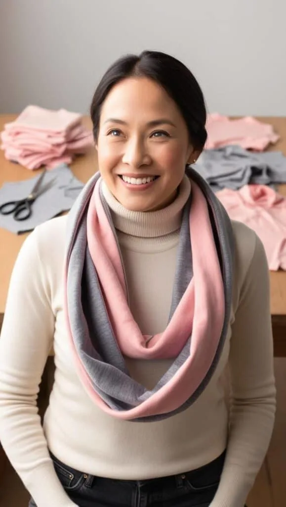 Chic and sustainable, this no-sew scarf tutorial will show you how to turn old shirts into wearable fashion. A perfect weekend craft idea.
