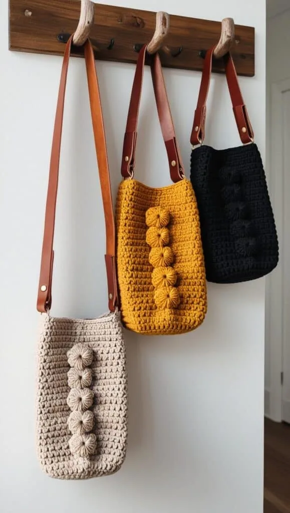 This stunning crochet shoulder bag, crafted with care in a neutral beige, is ideal for everyday use. With its elegant floral accents on the strap and front, it brings a gentle, feminine flair. This versatile accessory complements any outfit beautifully, making it a perfect handmade gift option.