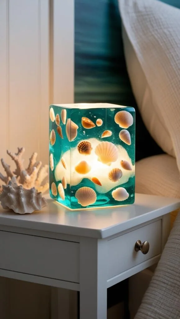 Add a touch of coastal glow to your space with this DIY resin seashell night light. Learn how to embed real shells in epoxy resin for a unique handmade decor piece that’s perfect for an ocean room aesthetic or beachy bedroom.