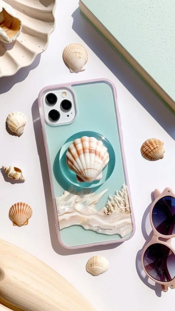 Make your own seashell phone grip with this easy resin DIY! Perfect for a beachy summer vibe or coastal-themed phone accessories. A great beginner project and a cute gift idea, too.