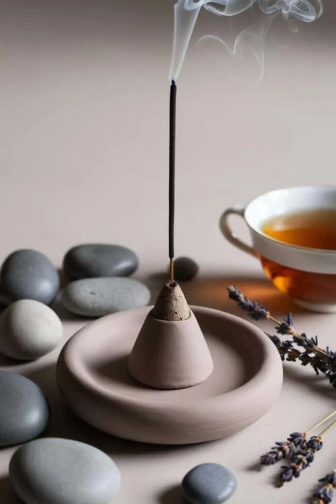 This handmade incense holder, made from air dry clay, adds a calming, spa-like vibe to any space. An easy clay craft idea for relaxing evenings or gift giving.