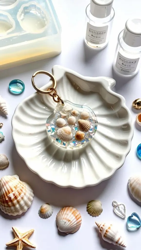 Create a beachy keychain that’s small but full of charm! This DIY seashell resin keychain is perfect for beginners and makes a great gift for ocean lovers.