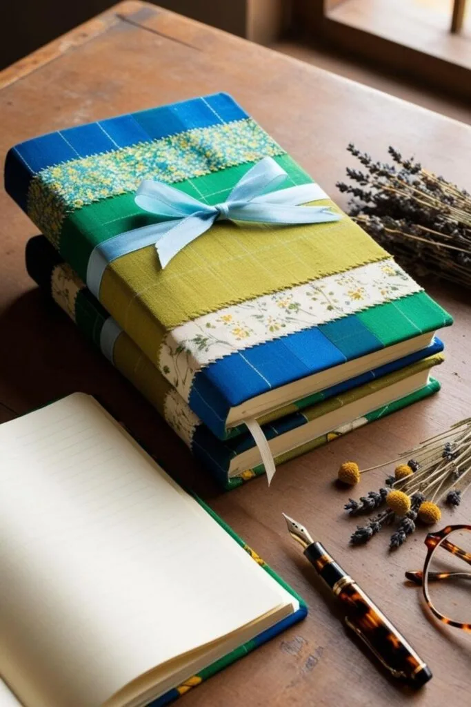 Give your notebooks or journals a handmade makeover with DIY fabric book covers! This fun scrap fabric project is easy to customize and great for gifting. Save this to your sewing inspiration board!