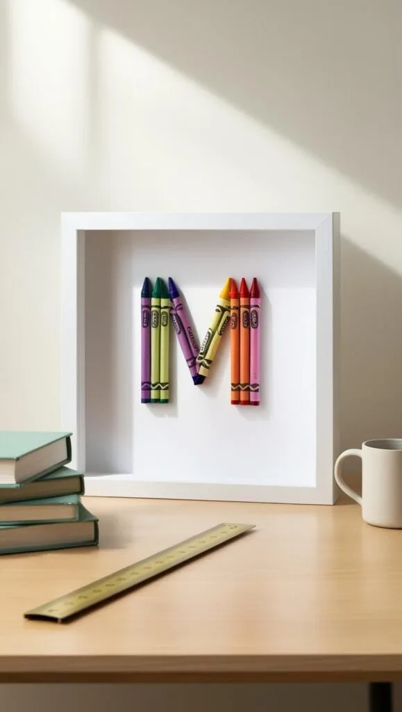 Spell out your appreciation with this crayon monogram art! Perfect for teachers of all grade levels, this handmade gift uses cut crayons to form an initial in a shadow box. Add a name, school year, or personal note to make it a memorable keepsake that’s both fun and functional.