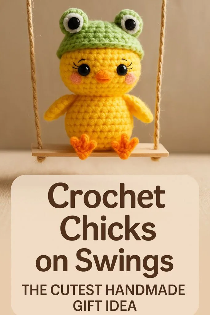 These crochet chicks on swings are the cutest amigurumi gifts you can make! Perfect for spring baskets, birthday favors, or rearview mirror decor, each chick takes under an hour and can be customized with tiny hats, blush cheeks, and fun accessories. Follow this free pattern to make your own whimsical gift that’s sure to bring smiles. One of the most charming and easy amigurumi ideas for gift giving!