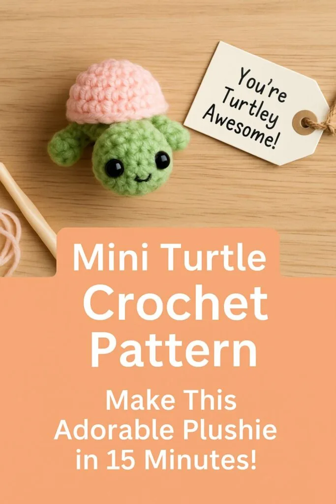 This mini turtle crochet pattern is the perfect quick craft for beginners! Make this adorable plushie in just 15 minutes using scrap yarn. Great for party favors, baby showers, or market tables, it&rsquo;s one of the easiest amigurumi ideas for gift giving. With its sweet face and customizable shell colors, this little turtle is sure to become a favorite in your handmade gift stash!