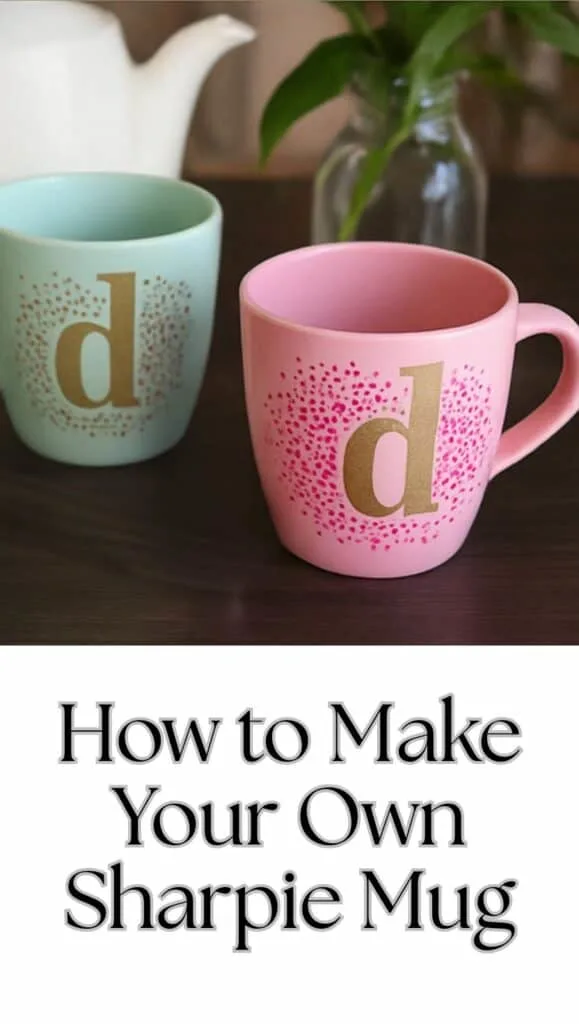 Use gold Sharpie paint markers to add glam to your DIY mugs. These pink and mint Dollar Tree cups are easy to decorate and even easier to love. Bake for long-lasting results and gift to a friend, teacher, or treat yourself!
