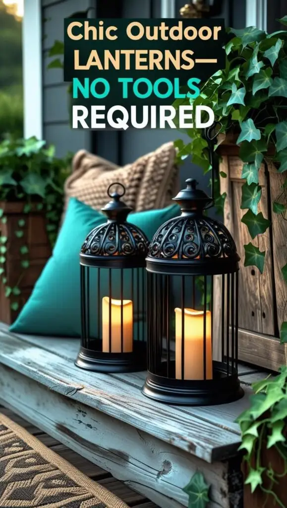 Want your porch to glow like Pottery Barn without the price tag? These DIY modern LED lanterns require no tools and cost under $10 to make. Perfect for patios, weddings, or cozy outdoor spaces. Make your classy home decor shine with this affordable idea. Keywords: luxury home decor accessories, chic outdoor lighting, no tools lantern DIY.