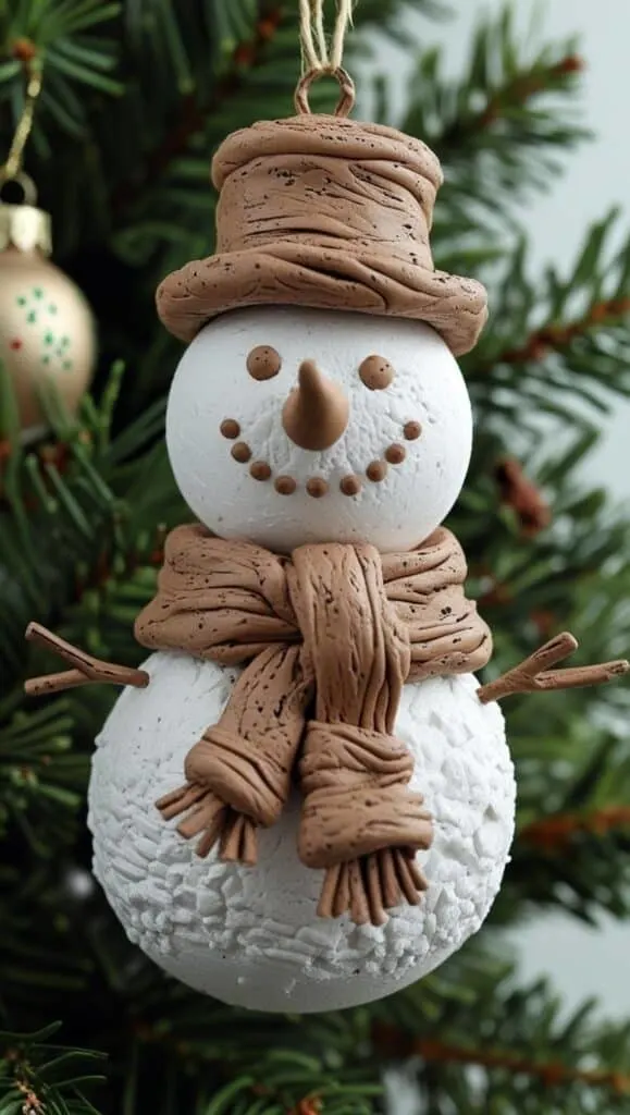 Make your own air dry snowman ornament with a modern twist! This clay craft is ideal for beginners and makes a fun family project. Add it to your tree or use it as a festive gift topper. Easy to paint, glitter, and personalize.