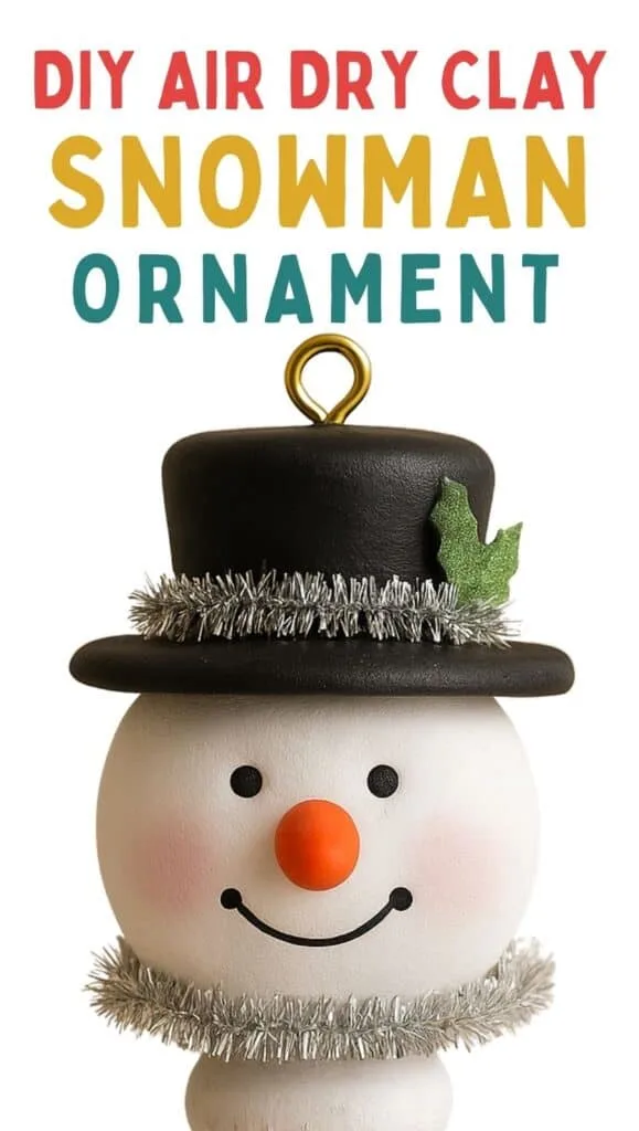 Add charm to your holiday decor with this DIY air dry clay snowman ornament! With a cheerful face and top hat, it&rsquo;s the perfect craft to make with kids or friends on a cozy afternoon. Learn how to make your own with just a few supplies&mdash;no kiln needed!