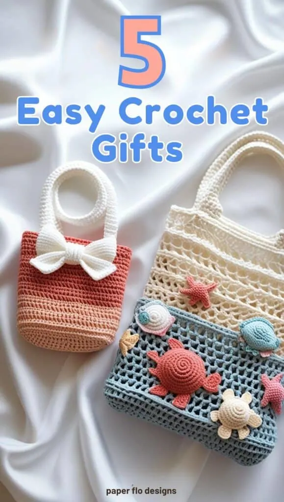 Need a thoughtful gift in a pinch? These 5 crochet projects are perfect for last-minute gifts! From mini bow bags to beach totes and sea creature appliqu&eacute;s, these small crochet gifts are beginner-friendly and super fun to customize. Whether you&rsquo;re prepping for the holidays or birthday gifting, these patterns are quick wins for crafters of all levels.