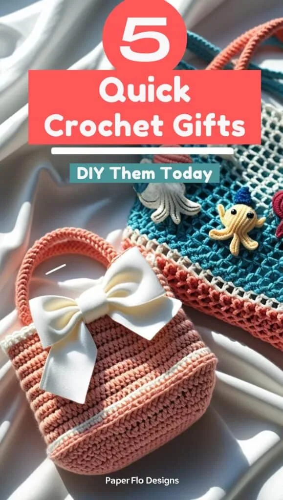 Short on time but want to make something special? These quick crochet gifts are your answer! All 5 projects are simple enough for beginners and cute enough to impress anyone on your gift list. Make a bow bag, a beach tote, or sea-themed accessories in just a few hours. Perfect for last-minute presents, craft fairs, or just because!