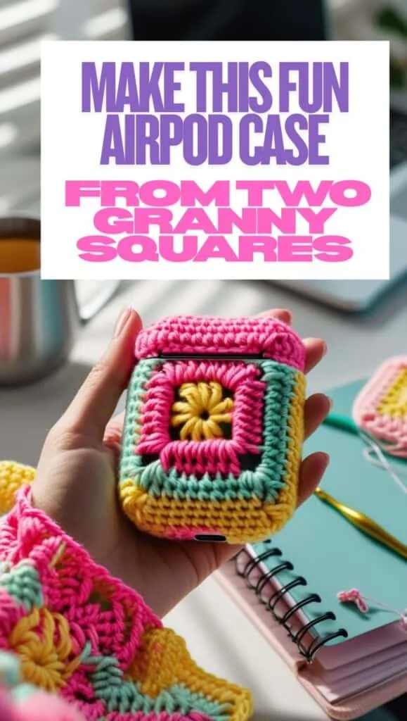 Turn two granny squares into this cute and colorful AirPod case! It&rsquo;s a great small crochet gift that&rsquo;s beginner-friendly and ready in under a day. Give it as a birthday present, stocking stuffer, or back-to-school surprise. Add a clasp or keyring for extra functionality!
