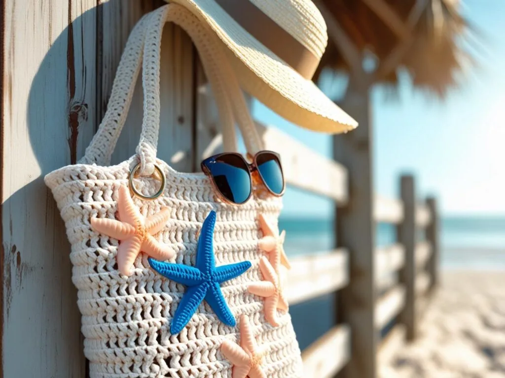 This handmade crochet beach tote with starfish appliqu&eacute;s is the ultimate summer accessory! Perfect for small crochet projects that make a big impact, this bag is stylish, functional, and beginner-friendly. Great for birthdays, vacations, or coastal-inspired gifts, it&rsquo;s a quick crochet idea that you can finish in a day. Fill it with beach essentials for an unforgettable handmade present.