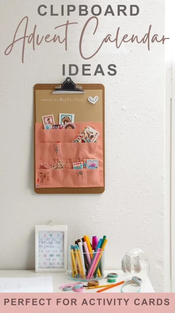 This adorable basket advent calendar brings together a warm, cozy aesthetic with simple supplies—kraft bags, twine, and a festive red bow. Perfect for anyone who loves a clean, farmhouse-inspired holiday look. Fill each numbered bag with tiny treats or activities for a sweet and affordable Christmas countdown your family will love.