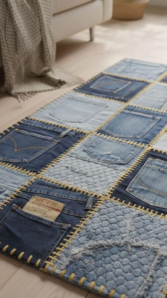 Jeans Rug 7 DIY Rugs You Can Weave Using Old Jeans (Before You Throw Them Away)