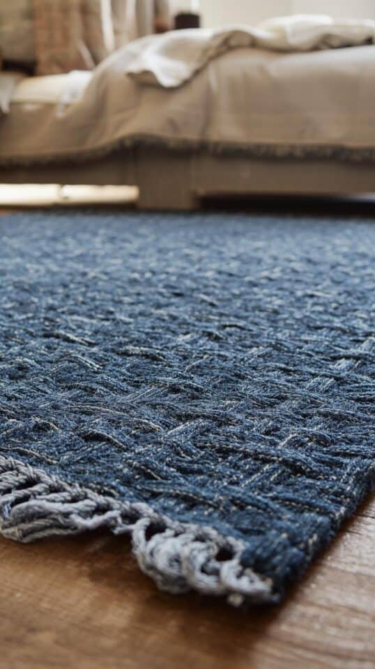 Patchwork Frayed Rug 7 DIY Rugs You Can Weave Using Old Jeans (Before You Throw Them Away)