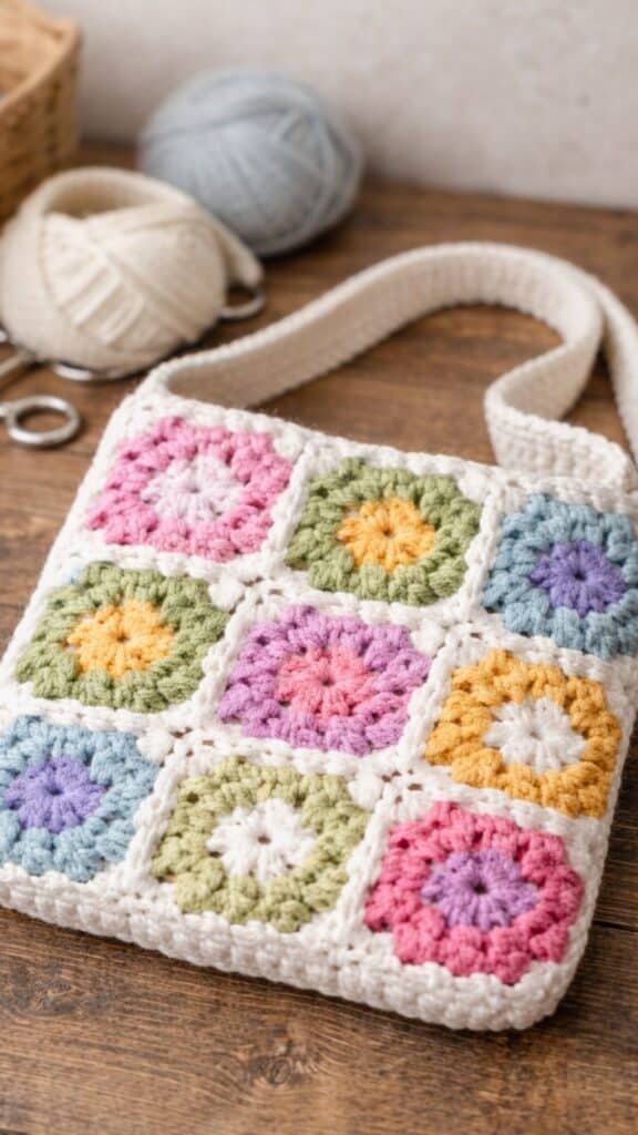 This granny square crochet bag is a trendy and functional project you&rsquo;ll love making. With colorful squares and a simple construction, it&rsquo;s perfect for beginners ready to level up. These bags are super popular on Etsy and make great handmade gifts. If you&rsquo;re searching for crochet bag ideas that are stylish and sell well, this is one of the best options.