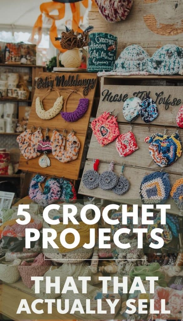 Crochet accessories such as earrings, necklaces, and small wearable items can become strong sellers at craft fairs. Lightweight crochet jewelry is inexpensive to make, easy to customize, and appeals to shoppers looking for unique handmade gifts. Displaying accessories on rustic wooden boards helps attract customers and creates a professional booth setup. If you're searching for profitable crochet projects, wearable accessories are worth adding to your collection.