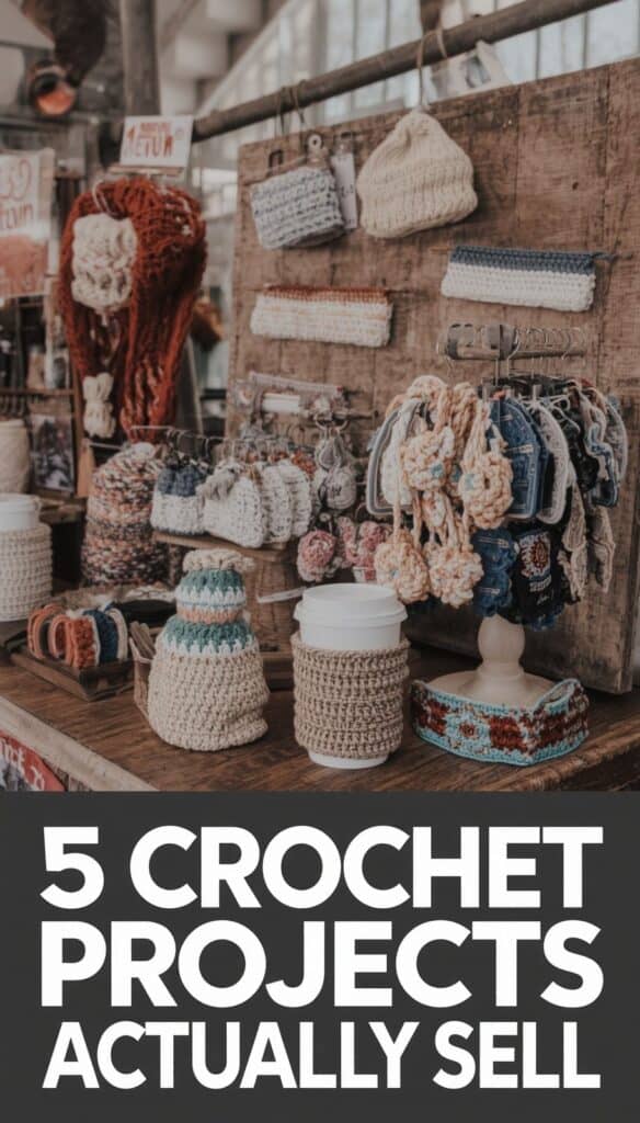 Looking for crochet projects that actually sell? This beautiful craft fair booth is packed with proven crochet bestsellers including baby hats, cup cozies, keychains, and handmade accessories. Small crochet items are perfect for Etsy sellers because they work up quickly and encourage impulse purchases. Whether you're preparing for your first craft fair or expanding your Etsy shop, these profitable crochet ideas can help you build inventory and increase sales.